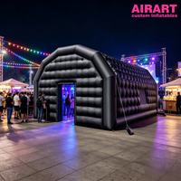 Tente de discothèque gonflable noire personnalisée, maison de fête gonflable portable pour événements