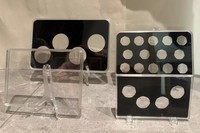 Boîte de Collection Numismatique pour 3 Pièces Rectangle Porte 4 Pièces Acrylique Vitrine Commémoration