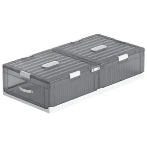 Пластиковая плоская с раздвижным выдвижным ящиком для хранения одежды сортировочная коробка с колесами