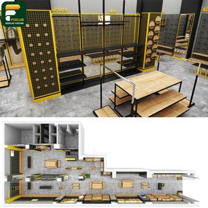 Custom Garment Boutique Display Rack Clothing Cabinet <b>Wall</b> Shelving Reception Counter Lighting Fixture - Product Image 5