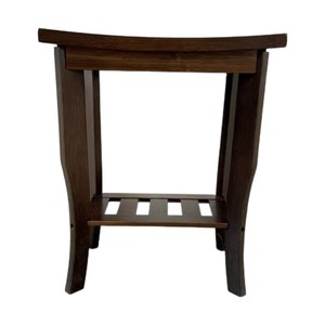 <b>Bamboo</b> Meditation <b>Stool</b> 40x25.5x47cm Ergonomic Curved Design Multi-Purpose Indoor Use - Product Image 1