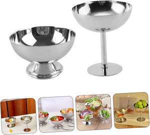 Copas de Acero Inoxidable Plateadas de Lujo con Logotipo Personalizado, Ecológicas, para Aperitivos, con Base Corta, en Oferta, para Bares, KTV, Helados - Product Image 6