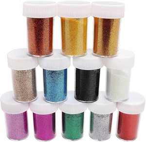 Pack de <span class=keywords><strong>12</strong></span> Couleurs Cosmétiques Poudre de Poussière Paillettes pour Nail Art Pigment Décoratif Artisanat DIY Décorations de Noël et d'Halloween - Product Image 4