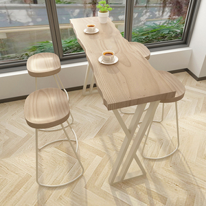 Mesas de Bar de Madera Maciza de Estilo Escandinavo Simple y Moderno, Altas, Largas y Estrechas, Resistentes al Agua y Duraderas para la Sala de Estar del Hogar - Product Image 2