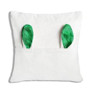Vente en gros housse de coussin en lin blanc de Pâques par sublimation taies d'oreillers de poche avec oreilles de <span class=keywords><strong>lapin</strong></span> personnalisées - Product Image 2