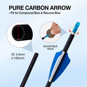 Neu Eingetroffene Großhandels-Carbonpfeile, Carbonfaserpfeile, 4.2mm Jagdpfeile, Spine 350-1500 Zielpfeile zum Schießen - Product Image 4