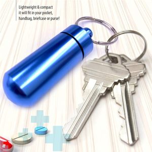 Porte-pilules porte-clés, étui à pilules en aluminium mini imperméable, conteneur de médicaments portable <span class=keywords><strong>pour</strong></span> <span class=keywords><strong>les</strong></span> voyages, organisateur de pilules de poche <span class=keywords><strong>pour</strong></span> <span class=keywords><strong>les</strong></span> vitamines - Product Image 5