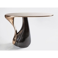 Table basse nordique moderne à prix avantageux, noire et dorée, unique et très rentable