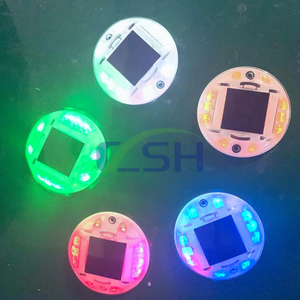 Led Ronde En Plastique Abs Solaire Lumière D'avertissement Clignotant Yeux Chat Stud Route Alimenté Clignotant Rouge pour Roadmarkers - Product Image 4
