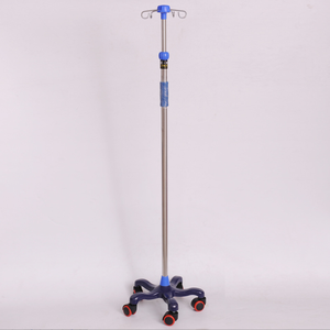 Bajo precio al por mayor de bastidores de infusión de acero inoxidable, bastidores de botellas colgantes de base de hierro fundido móvil, bastidores de infusión de <span class=keywords><strong>hospital</strong></span> Iv Pole - Product Image 1