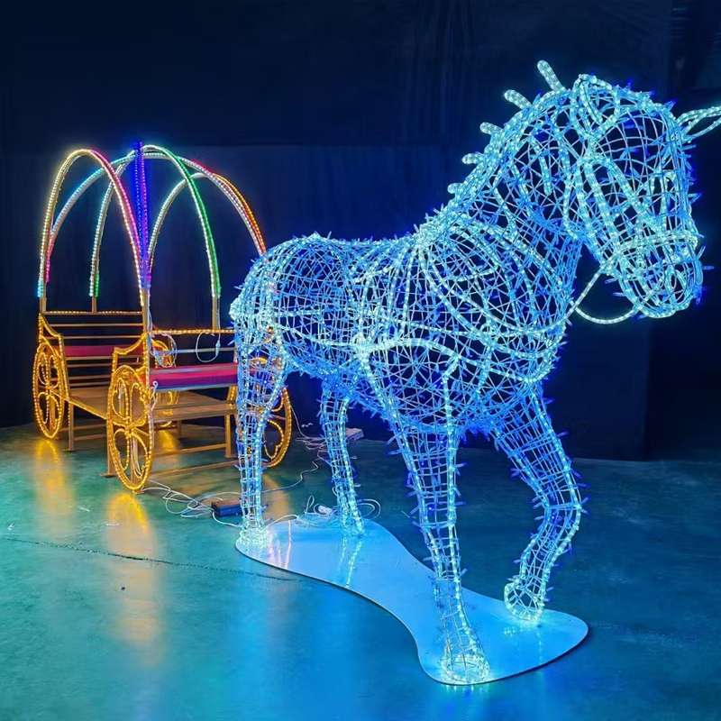 Life Size Santa Claus Reindeer Carriage