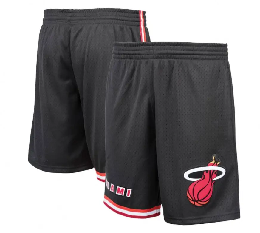 Miami Basketball Shorts Men Retro Mesh Embroidered with Pockets Fans Workout Gym Athletic Casual Shorts