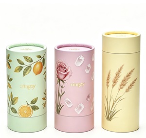Boîte cylindrique et emballage en tube en papier kraft 100 % recyclable et écologique avec marquage à chaud pour bougies, cosmétiques et parfums - Product Image 1