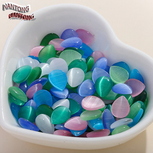 Strass en verre œil de chat en forme de goutte d'eau à dos plat, colorés, pour bijoux DIY et accessoires de nail art de Nantong - Product Image 4