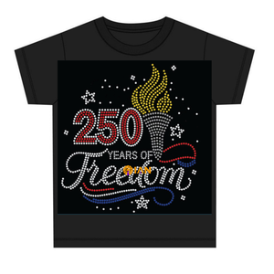 Transferencia de Diamantes de Imitación con Diseño 'Freedom Vibes America 250 Años' para el 4 de Julio, Decoración Americana para Camisetas - Product Image 5