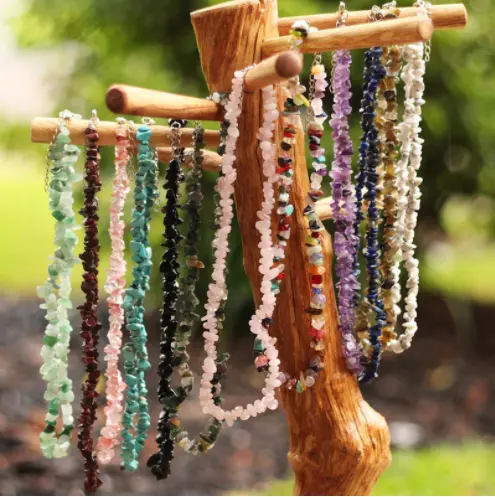 Collana di pietre preziose di ghiaia naturale di spiaggia estiva da donna collana girocollo di cristallo di quarzo irregolare regalo di gioielli per ragazze