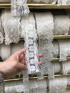 Factory Directly Cheap Warp Knitted Lace 1 Roll 16 Yards For Tricot Lace