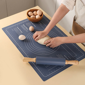 2 trong 1 không dính Silicone cán <span class=keywords><strong>Pin</strong></span> Pastry Baking Mat Set & bột Con lăn Kit cho fondant bánh Pizza Pie Pasta Cookie cho nướng - Product Image 2