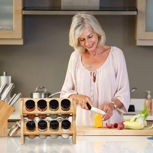 ชั้นวางของในครัว ชั้นวางเครื่องเทศไม้ไผ่ ชั้นวางเครื่องเทศไม้ไผ่สำหรับวางบนเคาน์เตอร์ - Product Image 3