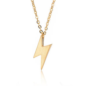 Collar con forma de Rayo de Hip Hop para hombre y mujer, Gargantilla geométrica de acero inoxidable, para pareja - Product Image 5