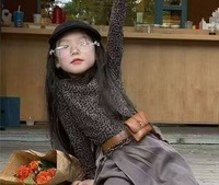 Ensemble deux pièces pour filles, haut imprimé léopard et pantalon de jogging uni, tenue tendance coréenne pour enfants, automne