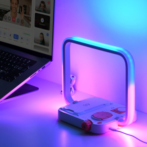 <span class=keywords><strong>WILIT</strong></span> <span class=keywords><strong>Lampe</strong></span> de table RGB 3-en-1 15W avec chargeur sans fil Design contemporain Corps en plastique écologique pour la maison et le bureau - Product Image 1