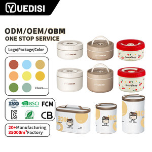 YUEDISI Boîte à Bento Circulaire Portable Double Paroi Qualité Alimentaire avec Sac Isotherme, Tendance et Très Vendue - Product Image 1