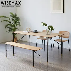 Nórdicos de lujo moderna mesa de comedor de madera mesa de comedor y sillas para la sala de restaurante