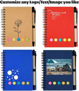 Custom Logo Spiral Steno Notebook with Paper Cover Suitable for Students Adults with <b>Sticky</b> Notes and Colored Index <b>Tabs</b> - Product Image 2