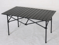 Table de camping portable d'extérieur personnalisée avec cadre en acier au carbone, sac de transport, table de pique-nique pliable et enroulable pour barbecue et randonnée