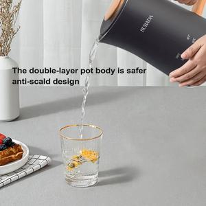 Mini <span class=keywords><strong>bouilloire</strong></span> électrique portable 800 ml pour faire bouillir de l'eau/du thé/du lait/tenir au chaud, avec température réglable - Product Image 4