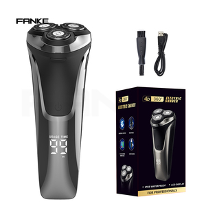 Afeitadora Rotativa Portátil para Hombre, Triple Cuchilla, Recargable, Impermeable IPX6, Pantalla LCD, Soporte en Alemán, para Cuerpo y Rostro - Product Image 1