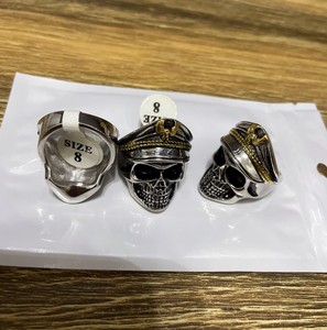 <span class=keywords><strong>Anillo</strong></span> de calavera de esqueleto para <span class=keywords><strong>hombre</strong></span>, de acero inoxidable, vintage - Product Image 6