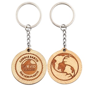 Porte-clés en bois personnalisé double face, motif cœur rond, guitare, souvenir de mode, unisexe - Product Image 1