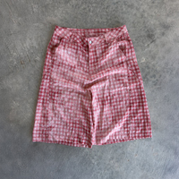Shorts cargo à carreaux avec logo personnalisé, coupe ample décontractée, longs shorts d'été avec poches pour un style streetwear vintage pour hommes
