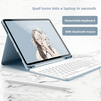 Casing Tablet & Sarung Keyboard dengan Tempat Pena untuk Samsung Galaxy S6 Lite, Casing Tablet Silikon Magnetik untuk Tab A9+