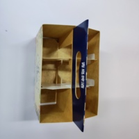 Lot de six boîtes à vin en carton avec logo personnalisé Vente en gros Emballage de 6 bouteilles de bière avec poignée portable bon marché en papier ondulé