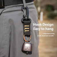 Clochette d'avertissement pour la randonnée et le camping en extérieur, pendentif de ceinture anti-ours, clochette métallique anti-ours avec crochet porte-clés, pendentif pour cordon de parapluie