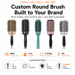 <span class=keywords><strong>Cepillo</strong></span> Redondo Térmico Personalizado que Cambia de Color, <span class=keywords><strong>Cepillo</strong></span> de Cerámica Activado por Calor con Cerdas de Jabalí para Desenredar y Peinar el Cabello - Product Image 6