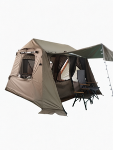 Tente de camping pour 4-5 personnes, abri familial d'extérieur, Oxford double couche, imperméable, protection UV, coupe-vent, moustiquaire - Product Image 1