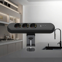 Pour la suisse 16A multifonctionnel Table pince interrupteur prise de courant matériel en aluminium 3 Gang 2C1A 20w 30w 67w prise EU Plug