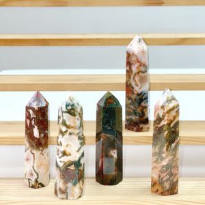 بلورات روحية مصقولة من الطحلب العقيق جيود جيود من طراز فنغ شوي - Product Image 6