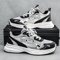 Chaussures de sport décontractées pour hommes, nouvelle collection automne, respirantes, en maille, à lacets, semelle épaisse, antidérapantes, résistantes à l'usure