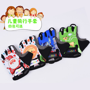 Children's <b>Half</b> Finger Cycling Gloves Breathable Non <b>Slip</b> Wear Resistant For Bike Riding Blue Red Orange Green - Product Image 3