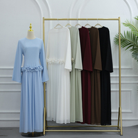 Nouvelle Robe Islamique 2026 pour Femmes Musulmanes, Robe Longue de Luxe à Taille Cintrée avec Décor Floral 3D, Robe Modeste Tendance pour Femmes Musulmanes