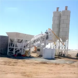 Factory Price Electric Mobile Concrete Mixing Plant With Pump For Construction Projects Production Line