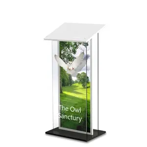 Modern customized standing perspex podium acrylic podium pulpit lectern
