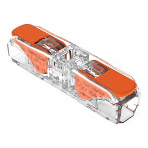 Conector de Empalme de Terminales Originales 221-2411, Aberturas Individuales, Tipo Push, 12-20 AWG, Transparente Naranja, Fabricante SMT - Product Image 1