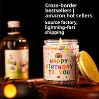 Bougie aromathérapeutique en cire de soja JQ, grand pot en verre, parfum personnalisé, coffret cadeau d'anniversaire pour un parfum au design de tasse à thé personnalisée