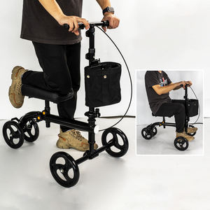 Top médical Walker <span class=keywords><strong>Rollator</strong></span> extérieur utilisé <span class=keywords><strong>4</strong></span> <span class=keywords><strong>roues</strong></span> genou Walker Scooter pour pied cassé équipement de marche handicapé marche - Product Image 1